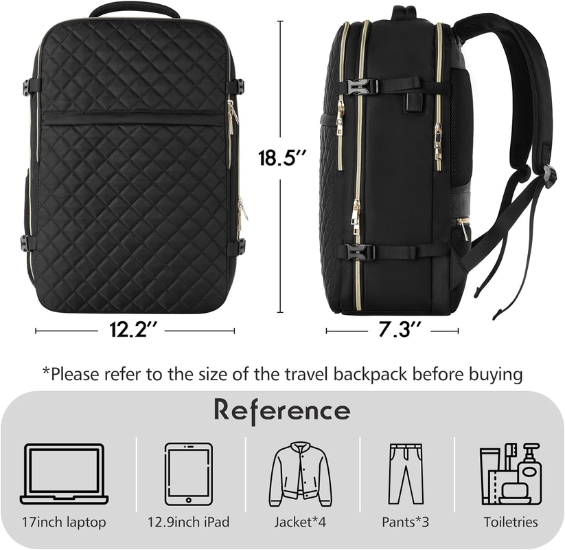 大型便用 耐水性 防盗性 軽量 旅行用 バッグ 17インチ ラップトップ USB充電ポート