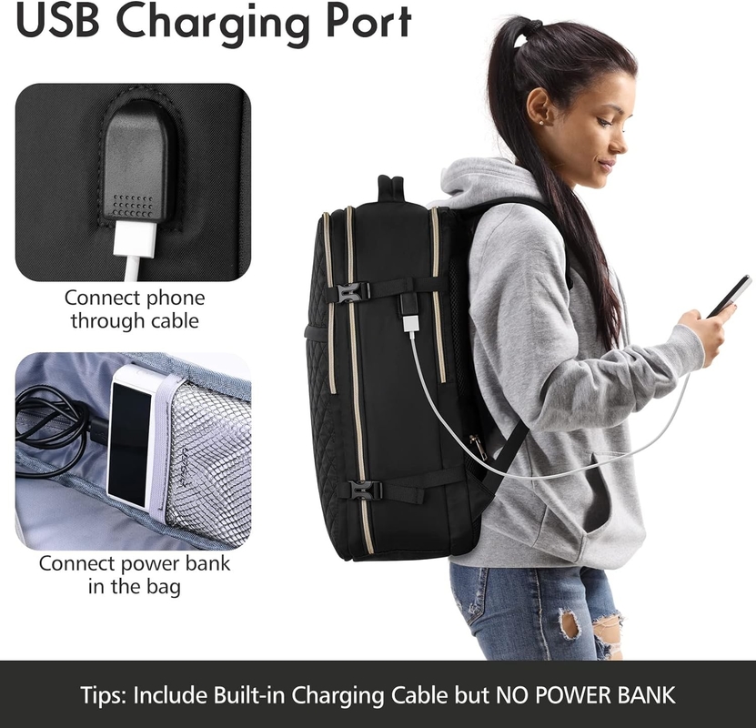 大型便用 耐水性 防盗性 軽量 旅行用 バッグ 17インチ ラップトップ USB充電ポート