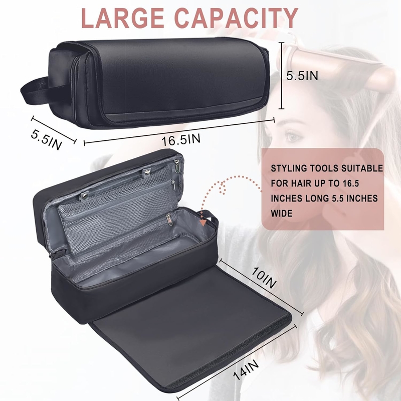 2 in 1 ヘア旅行バッグ 耐熱マット フラットアイアン ストレインダー カールアイアン 髪ケア用品