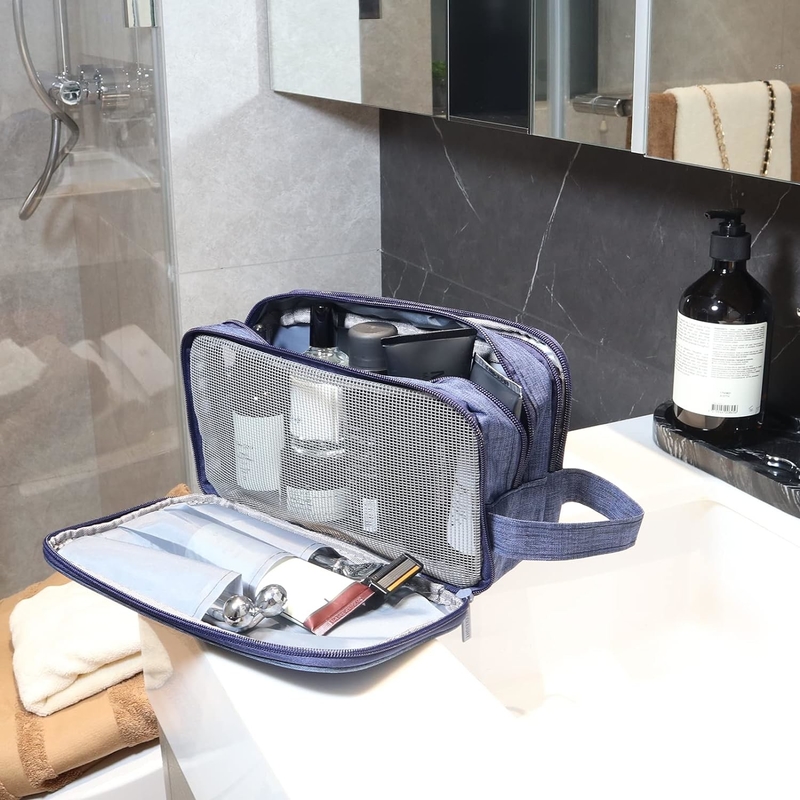 海軍ブルー 防水 トイレットリー オーガナイザー ドップ キット 旅行用 バッグ トイレットリー アクセサリー
