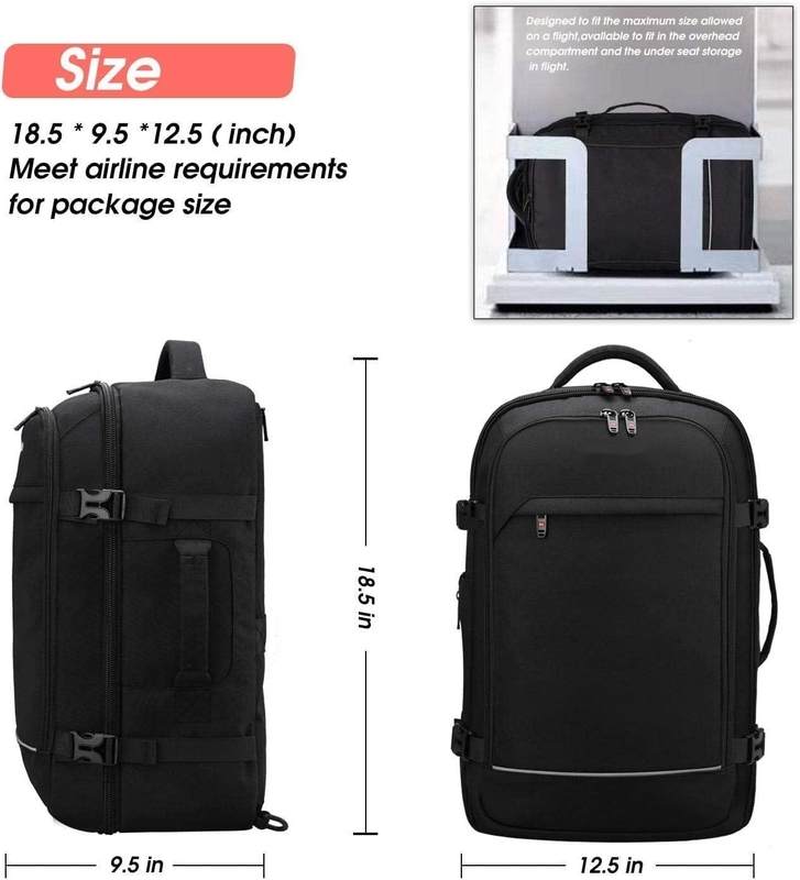 40L フライト 承認された荷物 持ち歩ける 防水 週末 泊まる バッグ 17インチ ラップトップ